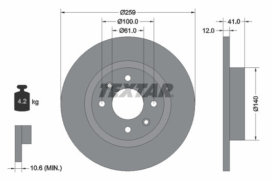 Disc frână fata TEXTAR SANDERO-2 1.0 SCe 75