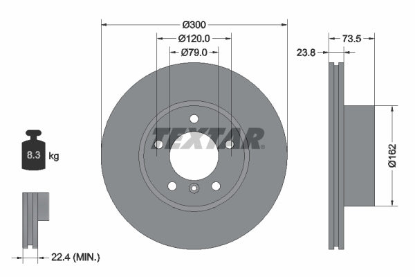 Disc frana Fata Dreapta/Stanga TEXTAR – BMW Seria 3 E90