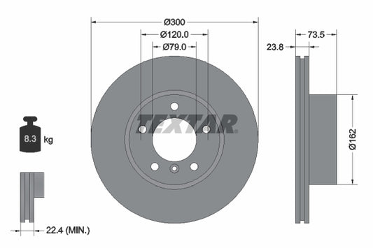 Disc frana Fata Dreapta/Stanga TEXTAR – BMW Seria 3 E90
